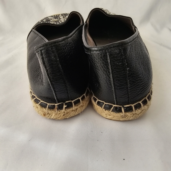 Brighton Jett Espadrilles in Black Silver Round Toe Size 8